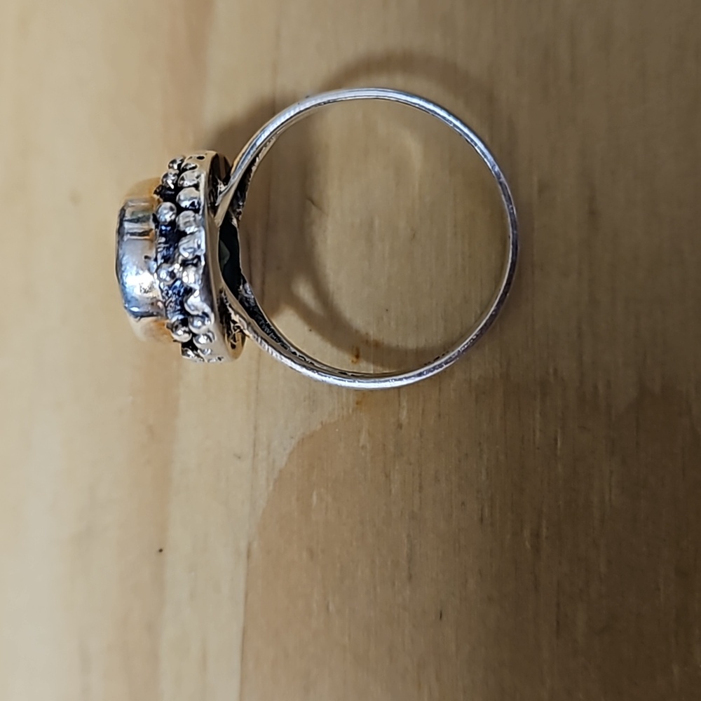 Raw emerald ring, silver - Picture 3 of 4